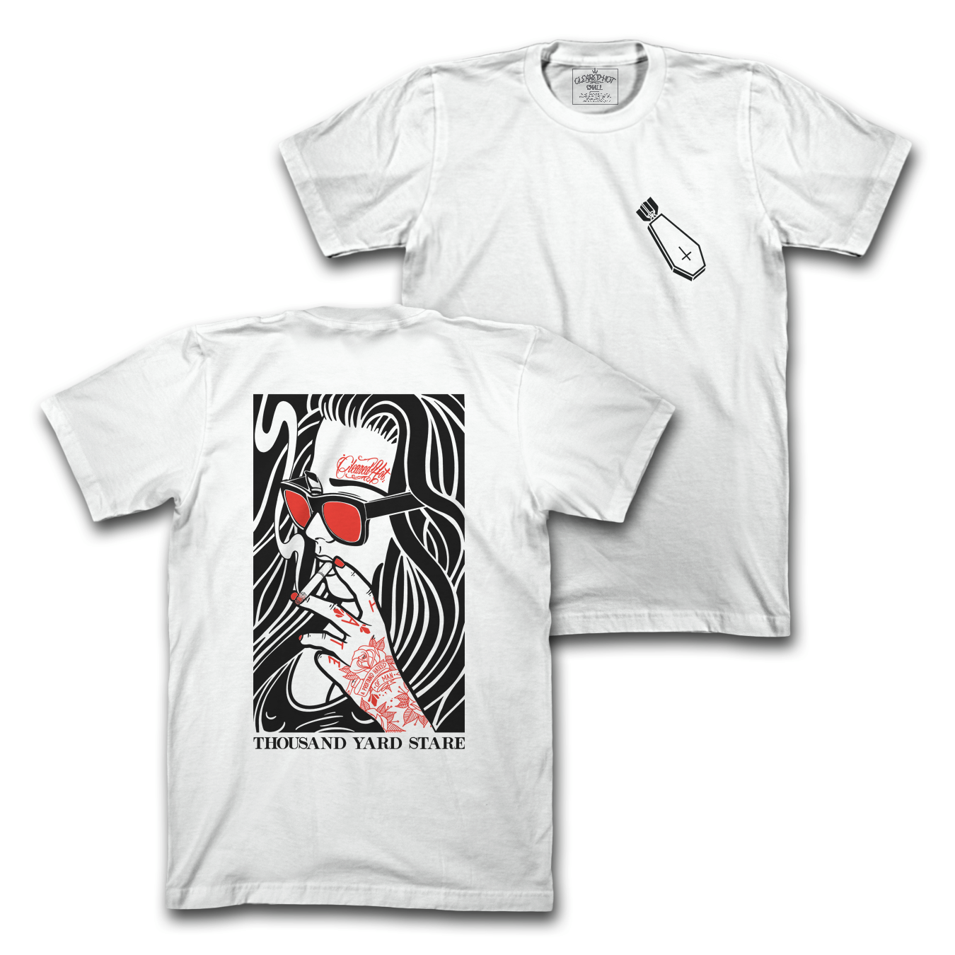 THOUSAND YARD STARE - WHITE/RED TEE