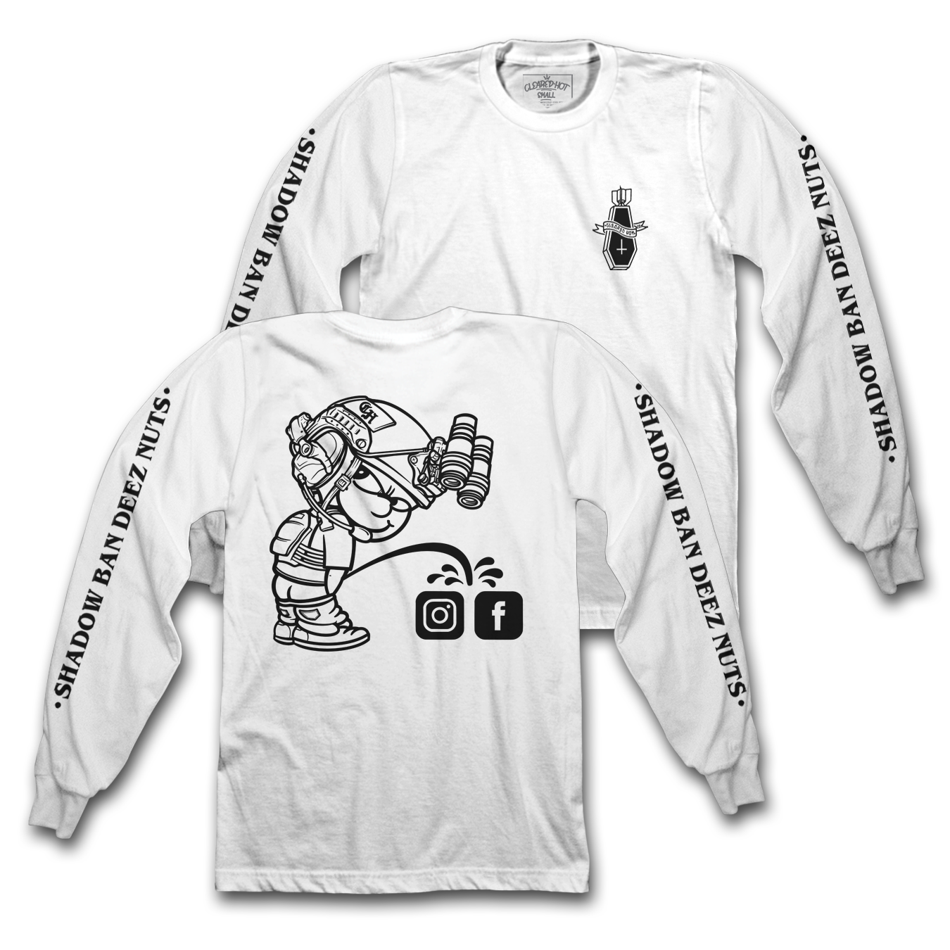 SHADOW BAN - WHITE LONGSLEEVE (Copy)