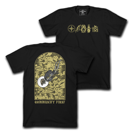 HIGH ANGLE SKELLY - BLK TEE
