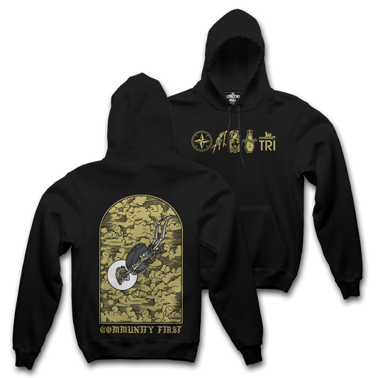 HIGH ANGLE SKELLY - BLK HOOD