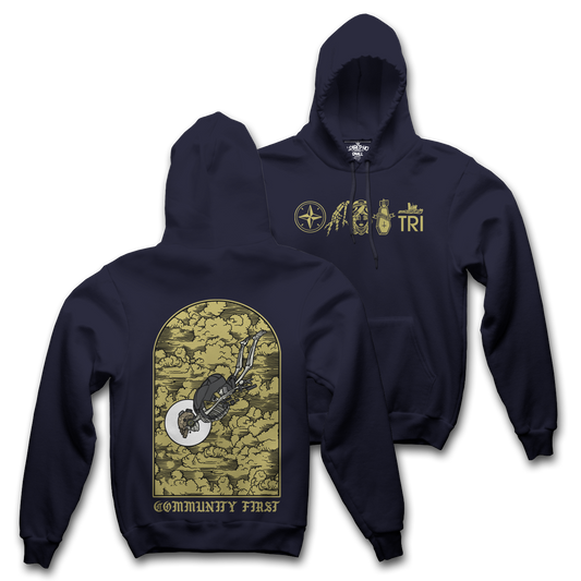 HIGH ANGLE SKELLY - NAVY HOOD