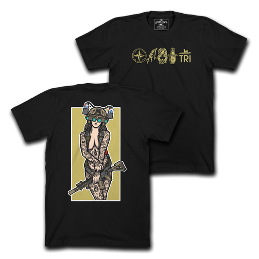 PBR HELMET PINUP - BLK TEE
