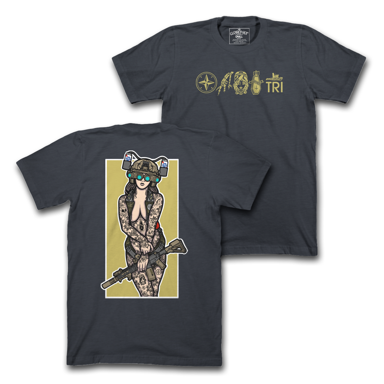PBR HELMET PINUP - NAVY TEE