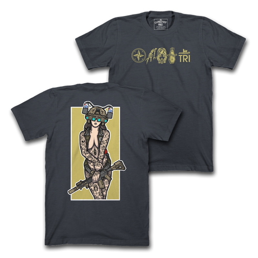 PBR HELMET PINUP - NAVY TEE