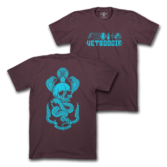 VETBOOGIE TRIPLE THREAT - TEE MAROON *PREORDER*