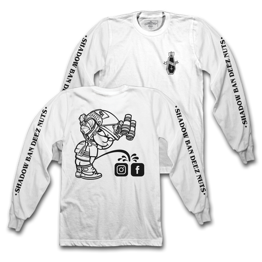 SHADOW BAN -  WHITE LONGSLEEVE (Copy)